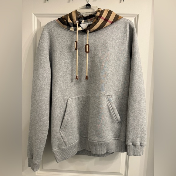 Burberry Check Hood Cotton Blend Hooded Sweatshirt - Picture 5 of 5